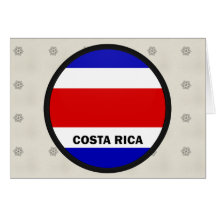 Costa Rica Roundel quality Flag Greeting Card