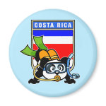 This cute panda loves to go scuba diving off the coast of Costa Rica! It has such beautiful coral reefs and marine life! Panda wears double tanks, a scuba mask & reg, and green fins. What a cutie! A great gift for any scuba diver who loves to go to Cost Rica.