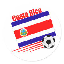 Costa Rica Soccer Team Round Sticker sticker