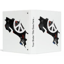 Costa Rica Trendy Peace Sign with Costa Rican map Vinyl Binder
