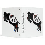 Costa Rica Trendy Peace Sign with Costa Rican map binders