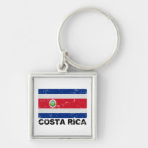 Costa Rica Vintage Flag Keychains