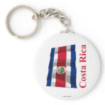 Costa Rica Waving Flag with Name Keychains