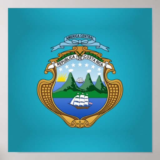 Costa Rican coat of arms Poster Zazzle