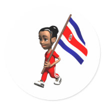 Costa Rican Girl stickers by worldtees Costa Rican Girl stickers