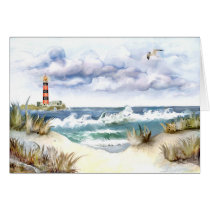 "Costa y faro" Greeting Cards