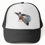 zaz_trucker_hat - A Costa's Hummingbird hovers just beyond a bird feeder that's been attached to your window. A neat painting with a new way to look at hummingbirds: Sizes  Available colors: white_black