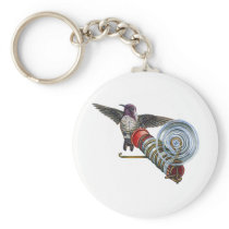 Costas Hummingbird at the Bird Feeder Key Chain