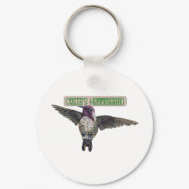 Costas Hummingbird with Banner keychains by tshirtdart Costas Hummingbird with Banner keychains