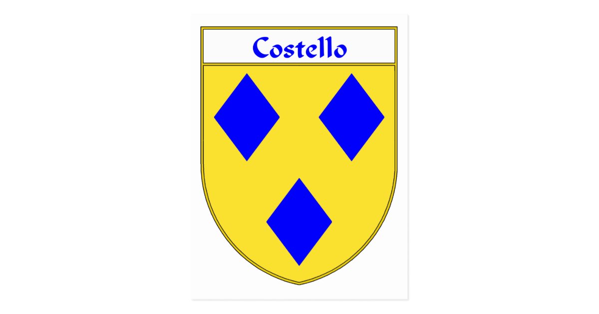 Costello Coat of Arms/Family Crest Postcard Zazzle