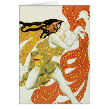 Costume design for a bacchante in 'Narcisse' Card