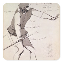 Costume design for an Acrobat Square Stickers