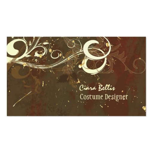 Costume Designer ~ Chocolate swirls Business Card Templates (front side)