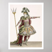 Costume for Neptune in several operas, engraved by Print