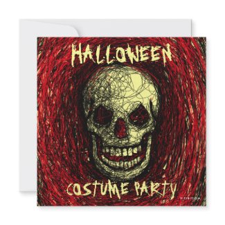Costume Halloween Party Invitation Skull invitation