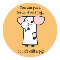 Costume on a Pig stickers