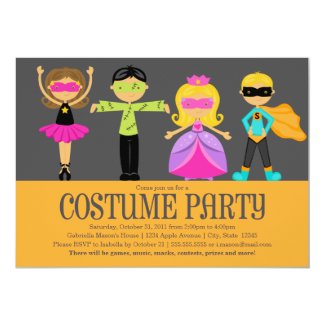 Costume Party 5x7 Paper Invitation Card