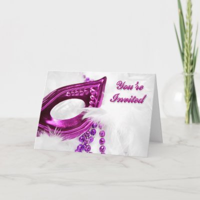  makes an elegant invitation to costume party, masquerade, Mardi Gras or 