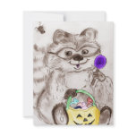 Costumed Raccoon Halloween Custom Invites