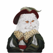costumed white cat magnet photo sculptures