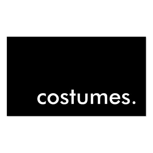 costumes. business card template