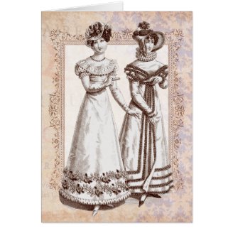 Costumes Parisiens 1821 Regency French Fashions Card