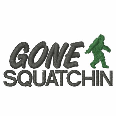 Costura ida de Squatchin, verde y gris Sudadera Bordada Costura ida de Squatchin, verde y gris Sudadera Bordada