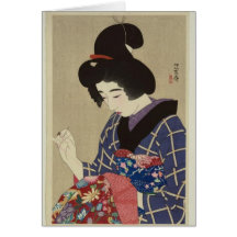 Costura japonesa de la señora tarjeta