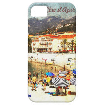 Côte d'Azur, retro beach scene i-phone case iPhone 5 Covers
