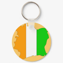 Cote Divoire flag map keychains