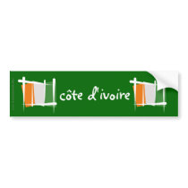 Côte d'Ivoire Ivory Coast Brush Flag Bumper Sticker