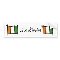 Cote d'Ivoire Ivory Coast Brush Flag Bumper Sticker