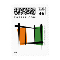 Cote d'Ivoire Ivory Coast Brush Flag Stamp