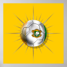 Côte D'Ivoire Soccer Starburst Posters