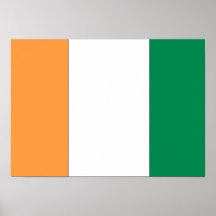 Coted Ivoire Flag Print