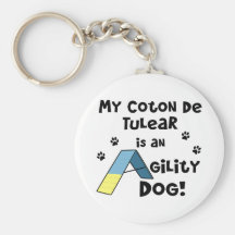 Coton de Tulear Agility Dog Keychains