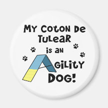 Coton de Tulear Agility Dog Magnets