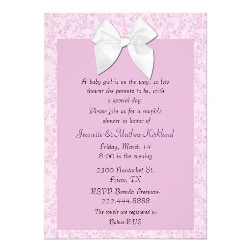 Cottage Chic Couple's Baby Girl Shower Invitation
