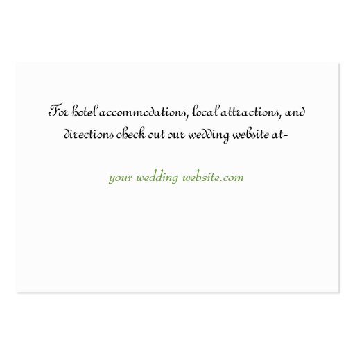 Cottage Chic Wedding Enclosure Cards Business Card Template (back side)