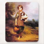 Cottage Girl with Dog mousepads