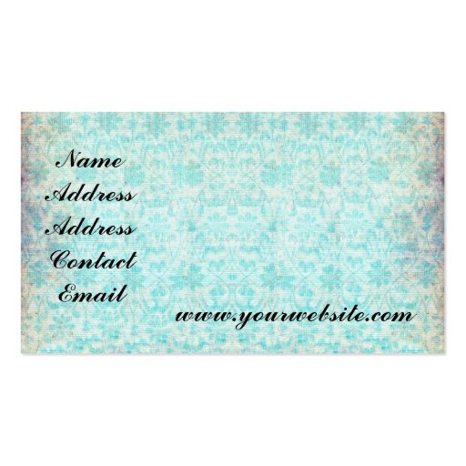 Cottage Rose & Lace Business Card (back side)