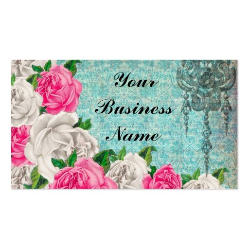 Cottage Rose & Lace Business Card (front side)