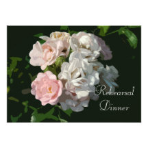 Cottage Rose Rehearsal Dinner Custom Invitations