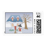 Cottage – Winter Postage Stamps
