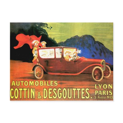 Auto Racing Christmas Cards on Vintage French Motor Car Ad Post Cards From Zazzle Com