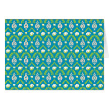 Cotton Boll Damask Notecard
