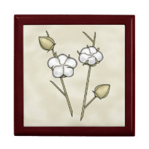 Cotton Boll Keepsake Box