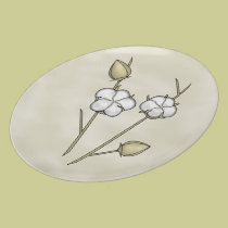 Cotton Boll Plates plates