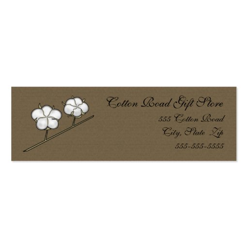 Cotton Boll Skinny Business Card (front side)