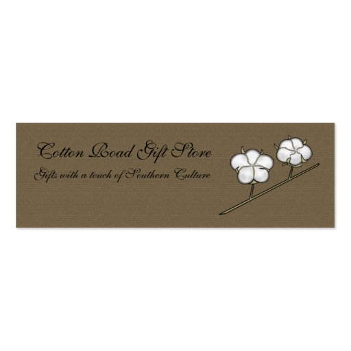 Cotton Boll Skinny Business Card (back side)